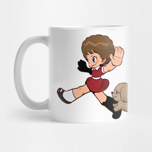 girl and dog Mug